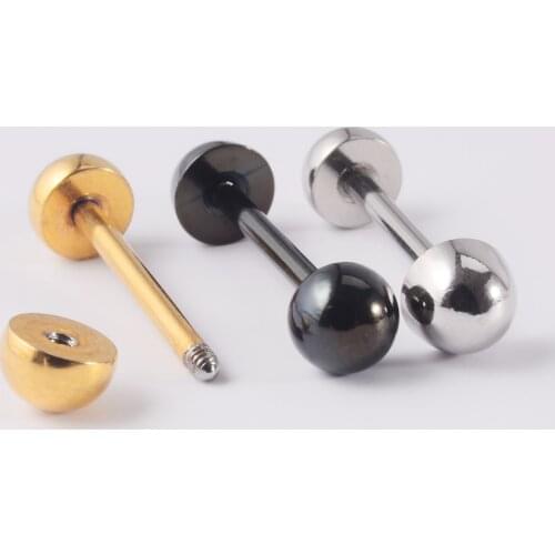 CHUANCI 4 PC Mix Color Surgical Steel external Thread Star Shape Tongue Nipple Bar Earring Body Piercing Jewelry 14G