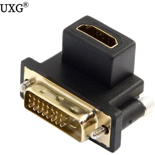 90 Degree Up & Down Angled DVI Male to HDMI Female Swivel Adapter for Computer & HDTV & Graphics Card