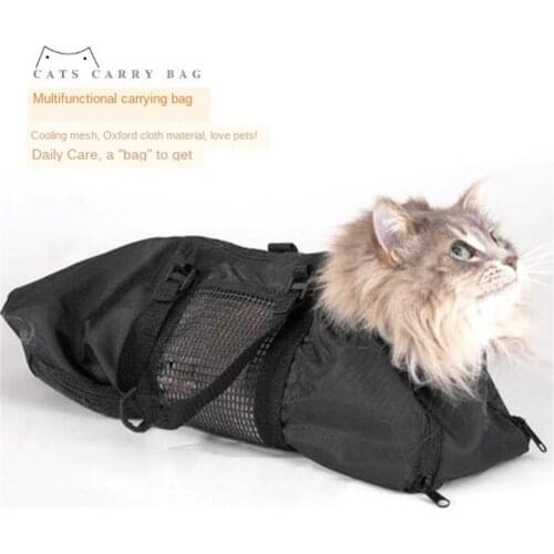 Pet Backpack Messenger Carrier Bags Cat Dog Carrier Mesh Cat Grooming Bath Bag Cat Supplies Washing Bags For Pet Bathing Nail