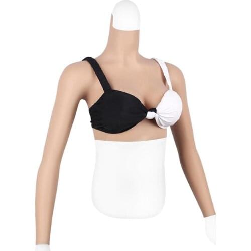 Liifun Silicone Artificial Breast Bodysuit Forms with Arms Crossdresser Boobs Enhancer for Trandsgender Cosplay