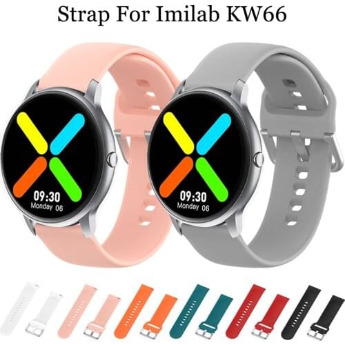 Strap For Xiaomi IMILAB KW66 Replacement Wristband Band High Quality Accessories Solid Color Bracelet Sports Soft Silicone Belt