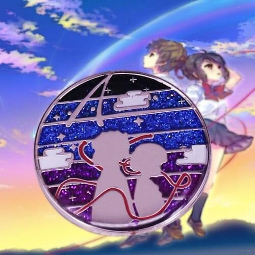 Taki & Mitsuha - Kimi no na wa (Your Name) Lapel Pin Red Cord Meteor Zen Magic Bracelet Badge Romantic Love Anime Movie Gift