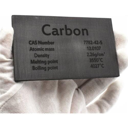 Carbon Plate with Periodic Table Laser Marked Pure Graphite Hand Made DIY Hobbies Crafts Display Science Gift 100x60x5mm