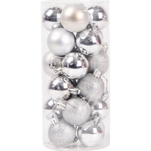 24pcs 6cm Christmas Tree Decorations Toys Ball Bauble Xmas Party Hanging Ball Ornaments Decorations for New Year Xmas Tree