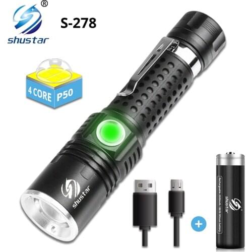 Ultra Bright Flashlight with XHP50 Glare Torch Zoomable Portable Long-range Camping Light Waterproof Suitable for Adventure