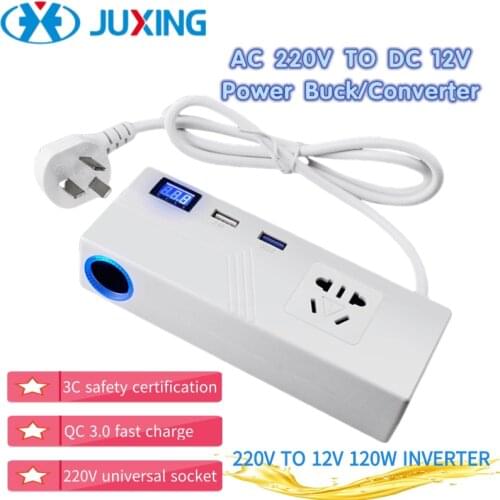 JUXING AC 220V to DC 12V 10A Universal Travel Power Conversion Adapter Inverter,220v to 12v Power Converter, High-power