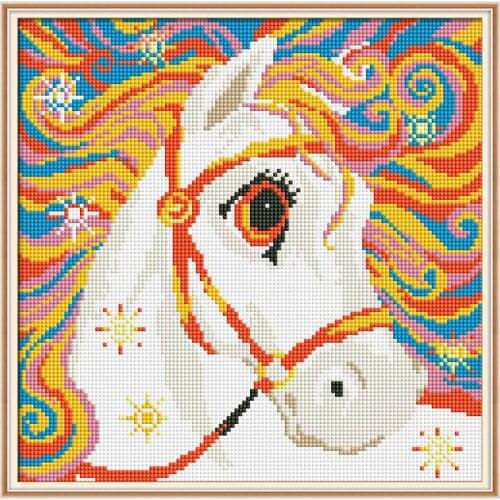 Everlasting Love Rainbow Horse Chinese 5d Diamond Painting Full Square Christmas Decorations For Wedding Halloween Promotion