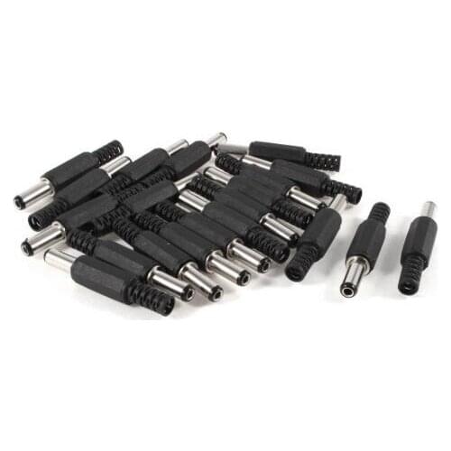 10PCS Black Plastic Cover 2.5x5.5mm Male DC Power Plug Jack Connector Adapter