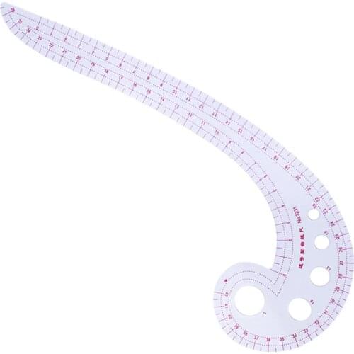 11.8" Long Comma Shaped Plastic Transparent French Curve Ruler Spline Sewing Patchwork Feet Tailor Yardstick Cloth Cutting
