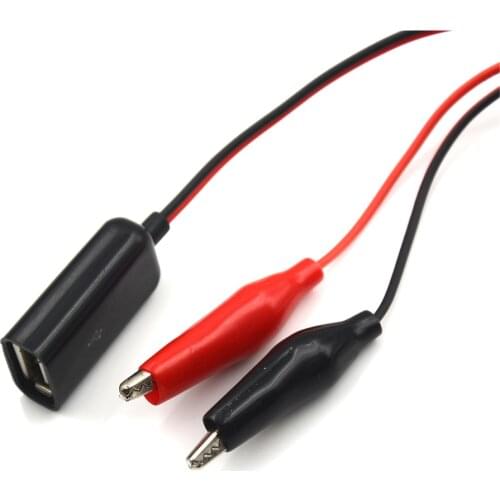 1 x 50cm Alligator Test Clips Clamp to USB Male Connector Power Supply Adapter Wire