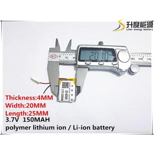 2pcs [SD] 3.7V,150mAH,[402025] Polymer lithium ion / Li-ion battery for TOY,POWER BANK,GPS,mp3,mp4,cell phone,speaker