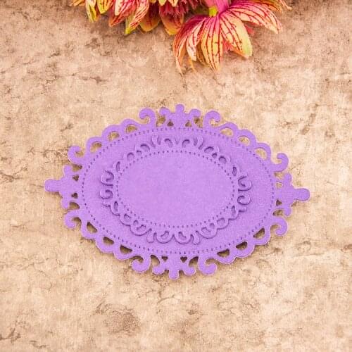2020 Oval Photo Frame Metal Cutting Dies DIY Scrapbooking Paper Photo Album Crafts Knife Mould Cards Embossing Mold Stencils
