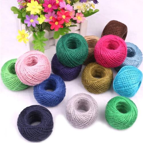 25Meters/Roll 2mm Natural Burlap Hessian Jute Twine Cord Hemp Rope String Gift Packaging Christmas Event & Party Supplies Ribbon