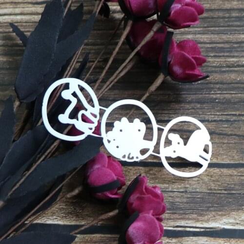 3pcs Circle Frame Christmas Deer Tree Metal Cutting Dies 2021 For Scrapbooking DIY Paper/photo Cards New Design Dies