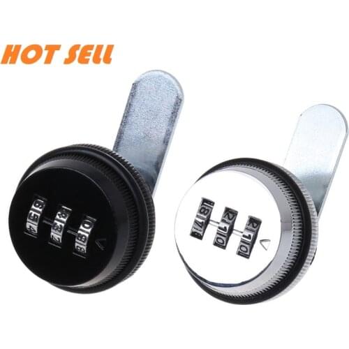 3-Digit Combination Mailbox Lock 7/8" Rotary Tongue Cam Lock for Cabinet Drawer