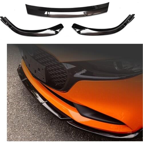 For Mazda 3 Axela 2019-2020 Sedan Glossy Black Mazda3 Lower Splitter Chin Guard Plate Cover Trim Front Bumper Lip Body Spoiler
