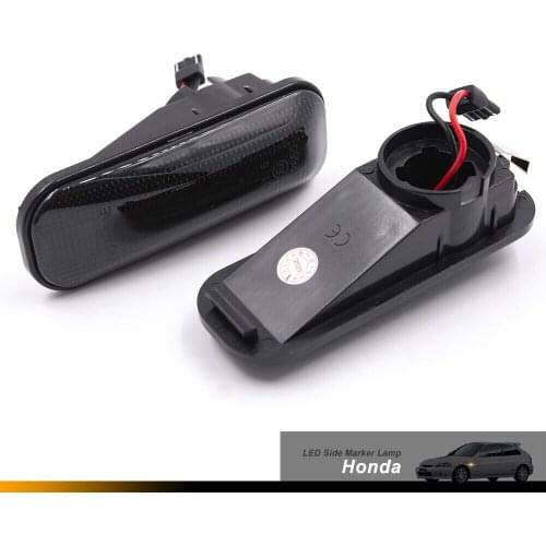 Smoked Dynamic LED Front Fender Side Marker Lights For 1996-2000 Honda Civic EK EJ EM Amber Led Light