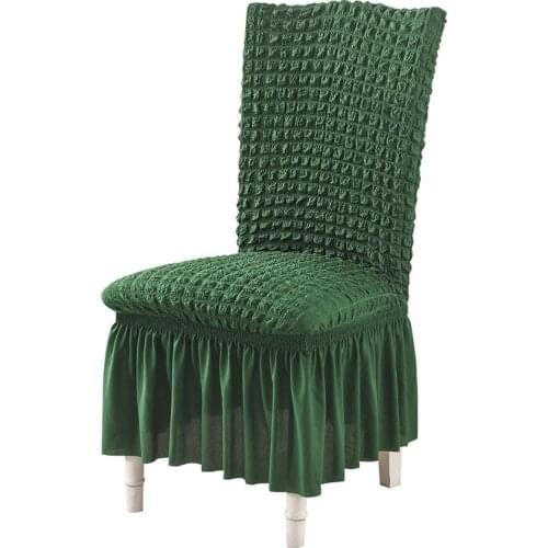 Elastic Dining Chair Cover with Skirt Stretchy Universal Slipcovers Removable Furniture Protector For Dining Room Home Banquet