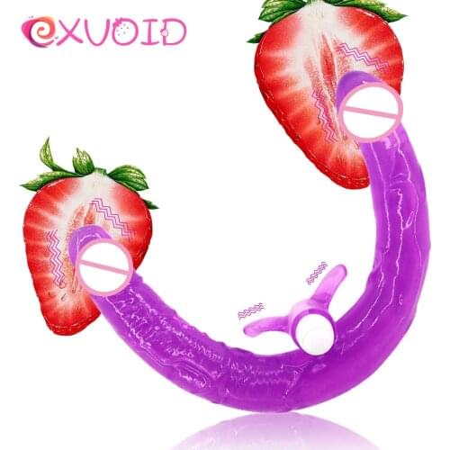 EXVOID Long Penis Vibrators Sex Toys for Couples Lesbian Female Masturbator Double Head Adult Products Realistic Dildo Vibrator