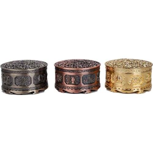 Metal Incense Burner Vintage Hollow Out Alloy Stick Cone Coil Incense Holder Catcher Tray Bowl Meditation Decor