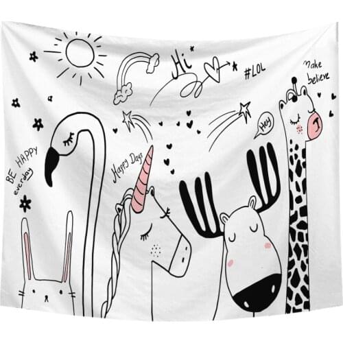 Hot Selling Nordic Style Tapestry Wall Hanging Home Room Decoration Echinopsis Tubiflora Trees Cat Pattern For All Seasons BE234