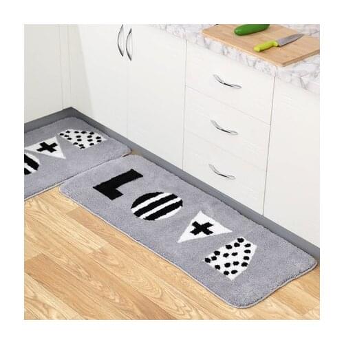 Kitchen Mats Thick Mats Absorbent Toilet Mats Home Cute With Letters Plush Mats