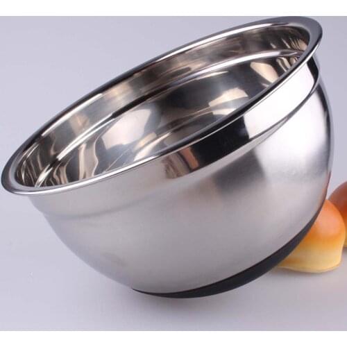 Stainless Steel Mixing Bowl with Ergonomic Non-Slip Silicone Base Professional Kitchenware