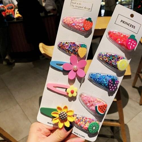 5Pcs/Set Fashion Baby Girls Fruit Hair Clips & Pins Hair Clips Sweet Color Hair Clip For Women Hair Accessories