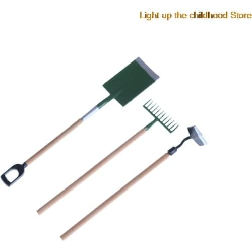 Miniature Dollhouse Set of 3 Garden Tools Fairy Garden Accessories Pretend Play Classic Educational Toys Gift for Kid Children