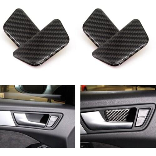 Real Carbon Fiber 4pcs Car Door Handle Bowl Cover Trim For Audi A4 B8 Q5 A5 2010 2011 2012 2013 2014 2015