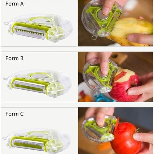 Three In One Stainless Steel Peeler Multifunction Portable Grater Cutter Vegetable Peeler Shredder Potato Shredded Fruit Peeling