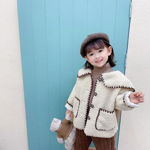 Plush faux fur coat girls autumn and winter baby 2020 new Korean version loose fur coat Western style thickening
