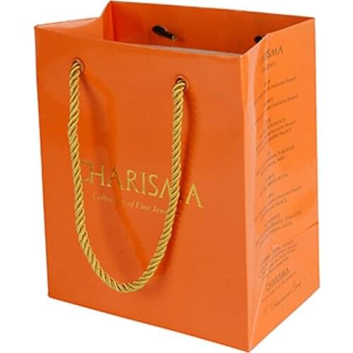 Custom Your Own Logo Print Cosmetics Luxury Gift Shopping Paper Bags With Handle