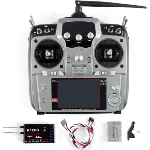Radiolink AT10 II 2.4Ghz 12CH 12 Channel Remote Controller System Radio Transmitter & R12DS Receiver PRM-01 Voltage Return Modul