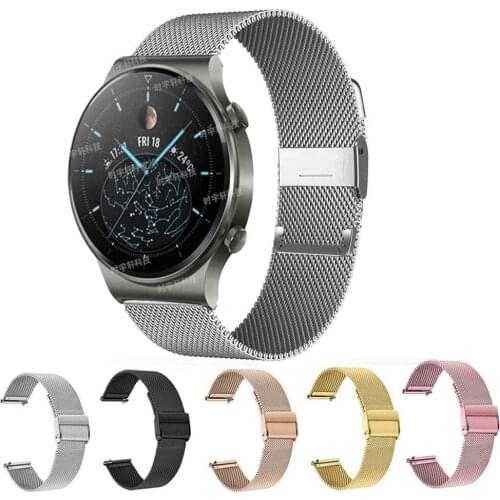 22mm Milanese Watchband Strap Band Business Replacement Bracelet For Huawei Watch GT 2 Pro 2 46mm 2E Honor Magic 1 2 Smart Watch