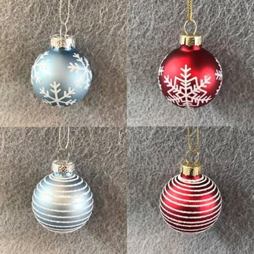 Christmas Decoration Glass Pendant Gift foreign trade mall store layout foreign trade 4cm circle snow ball