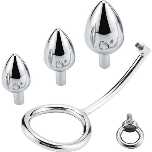 Detachable 3 Set Anal Toys Metal Penis Rings Anal Plug Adult Sex Toys For Men Masturbators Butt Plug Cock Stretcher Sex Shop