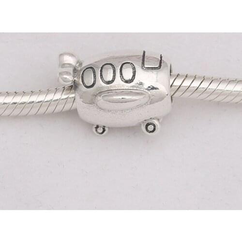 S925 Silver Bead Charm Fly Away With Flying High Airplane Bead fit Lady Bracelet Bangle DIY Jewelry