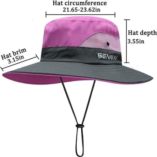 Breathable Summer Fishing Hat for Women Fisherman Bucket Cap Wide Brim UV UPF Fishing Sun Hat Outdoor Casual Travel Hiking