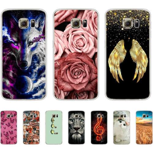Silicon Case for Samsung Galaxy S6 edge Phone Cover G920 G920F Soft TPU Bumper for Samsung S6 Edge plus Coque Flower Rose