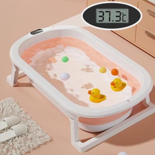 Newborn Baby Folding Bath Tub Portable Folding Large Size Anti-Slip Bottom Baby Swim Tubs Portable Children Non-Slip Kid Bathtub