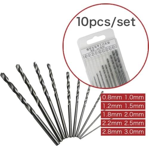 Round Shank Twist Drills High Speed Steel Twist Drills Hand Pinch Drills Straight Shank Drills 10pcs/25pcs drills