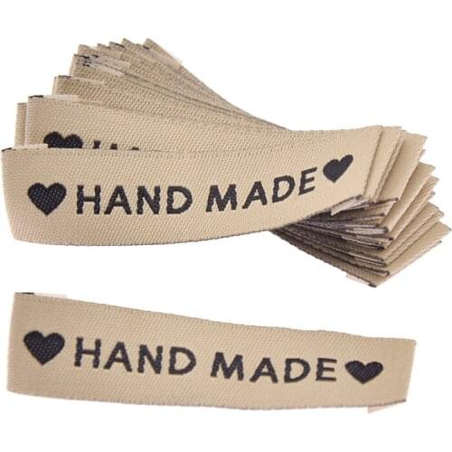 50pcs Hand Made Letter Washable Cloth Labels For DIY Quilting Craft Colthes Collection Bags Tags Decoration Materials