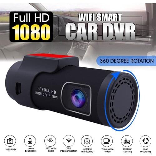 Vehemo Dash Cam Smart 360° USB Car DVR 1080P WIFI Video Recorder Loop Recording Car Recorder Camera Night Vision Car Dash Cam