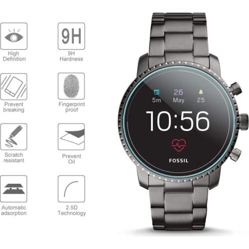Tempered Glass Protective Film for Fossil Q Explorist HR Gen 4 Screen Protector for Q Explorist HR Smartwatch