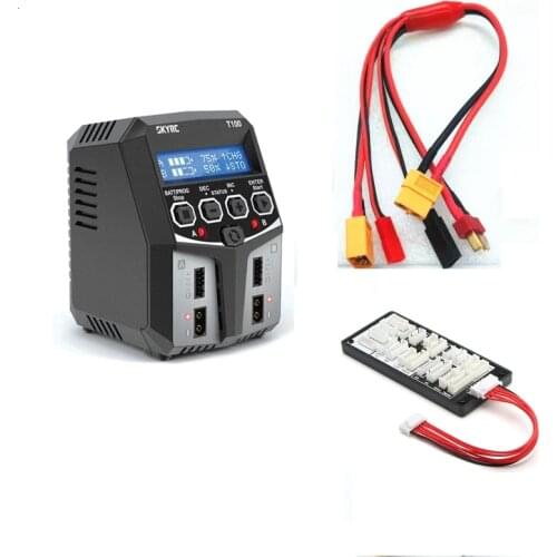 100% original SKYRC T100 DUAL 5A 2X50W Balance Charger for 2-4S LiPo/LiIon/LiFe/LiHV Battery RC FPV Racing Drone