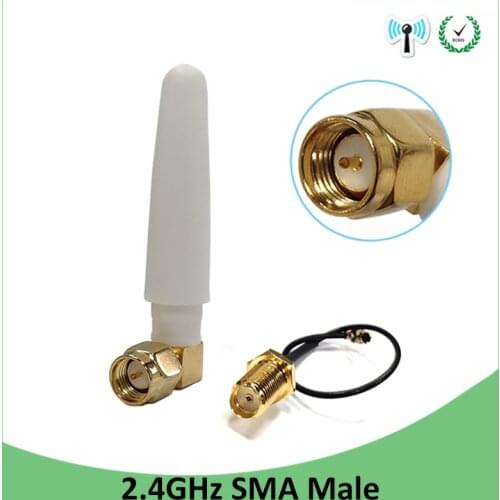 2pcs 2.4 GHz Antenna wifi 5dBi SMA Male Connector 2.4ghz antena for Router Wi fi +21cm RP-SMA to ufl./ IPX 1.13 Pigtail Cable