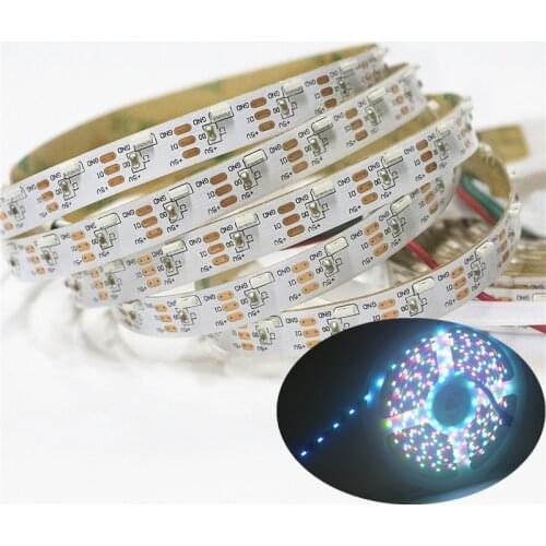 DC5V 60leds/m SK6812 WS2812B IC addressable ultra thin 10mm wide SK6812 SMD 4020 side emitting digital LED strip white PCB IP30