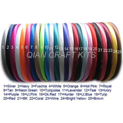 50pcs of skinny 10mm shiny satin headbands mixed colors or you pick colors