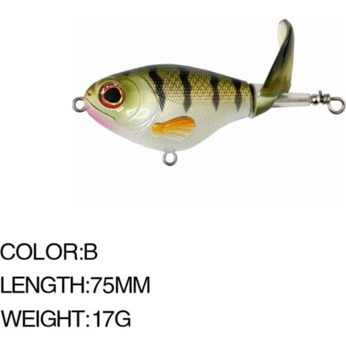 75mm 17g Popper Fishing Lure Floating Artificial Bait Top Water Wobbler 3D Eyes Minnow Fishing Tackle Pike Perch Fish Bait